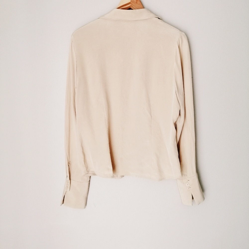 Vintage 100% Silk Blouse Golden Champagne - Picture 3 of 4